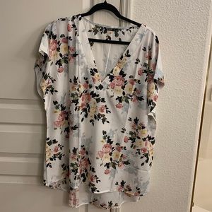 White Floral Blouse